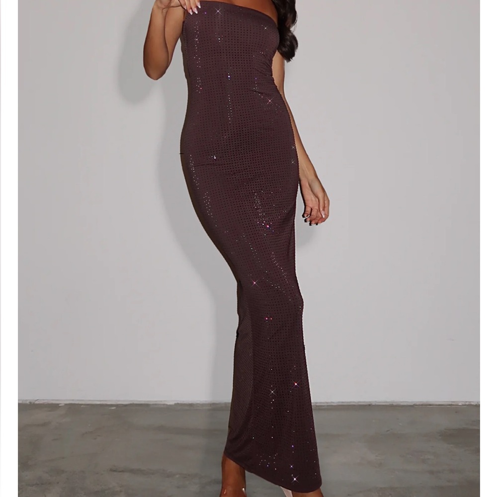 White Fox Platinum Maxi Dress Chocolate